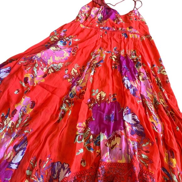 Maeve Anthropologie Grecia Ruffle Floral Chiffon Dress Asymmetrical Size 8 Women - Picture 10 of 12